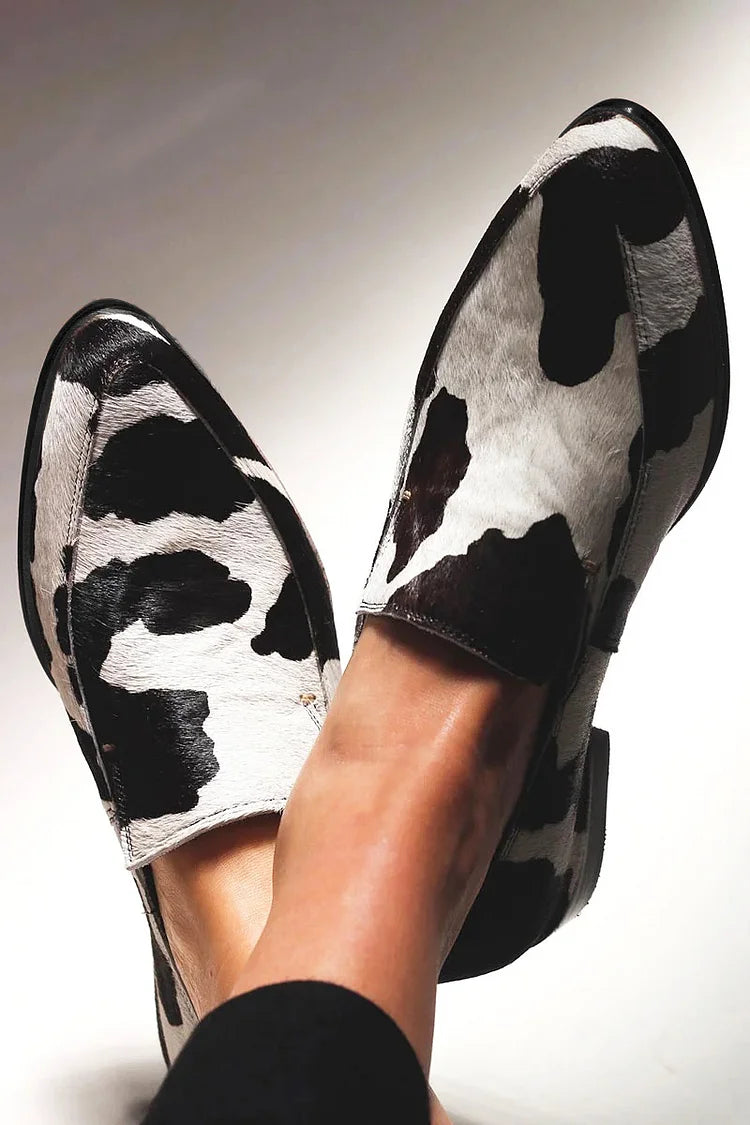MOCASSINS AVEC IMPRIMÉ VACHE
