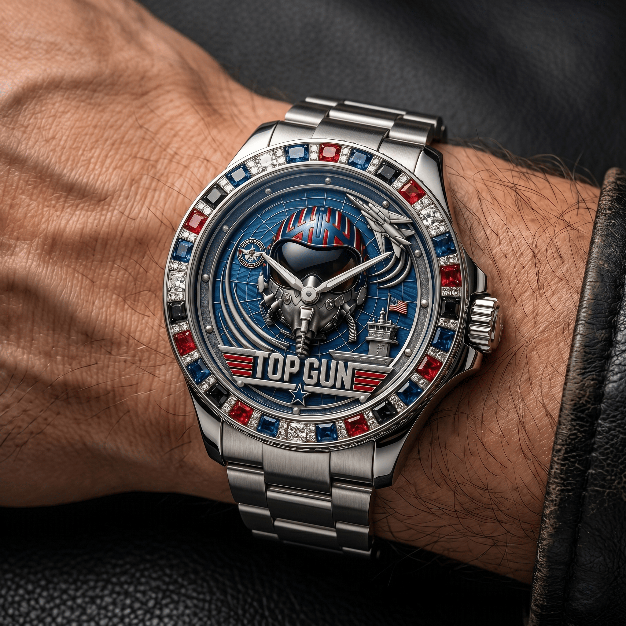 Montre Argentée Pilote de Chasse - Édition Top Gun