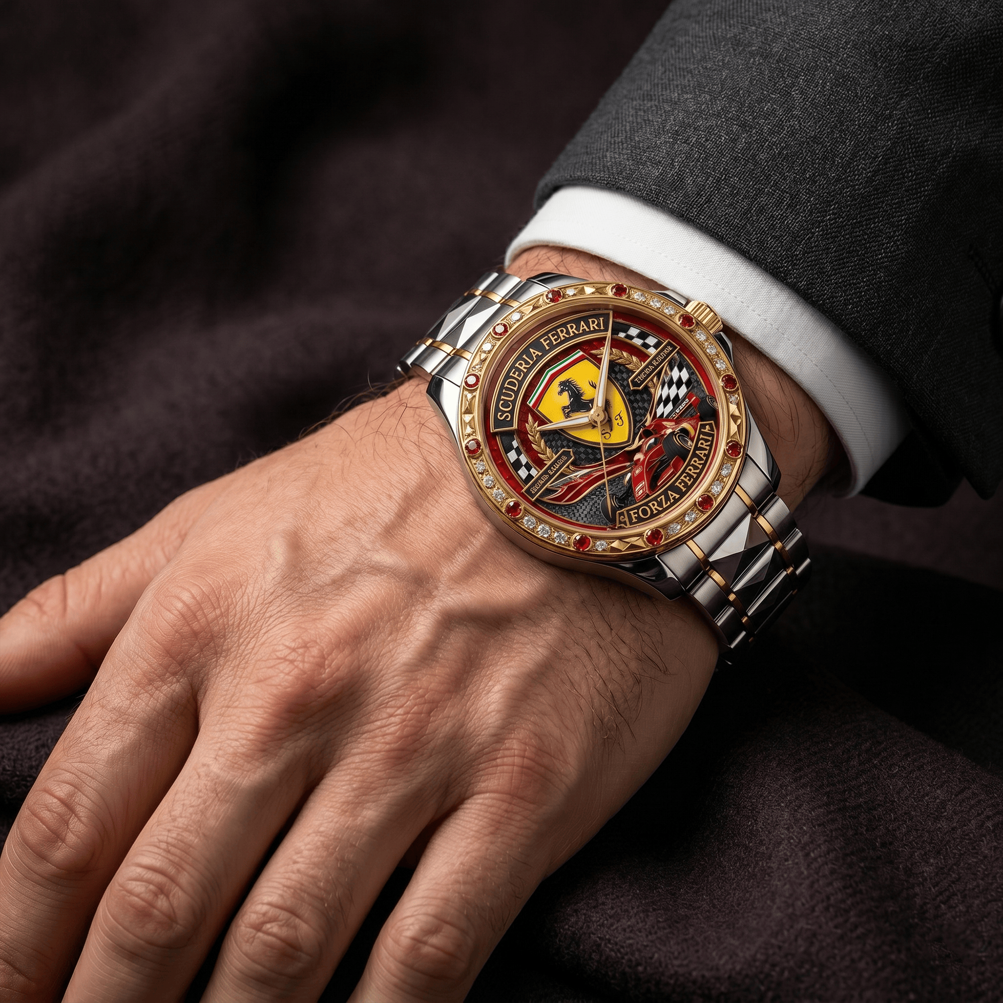 Montre Bicolore avec Rubis - Édition Ferrari