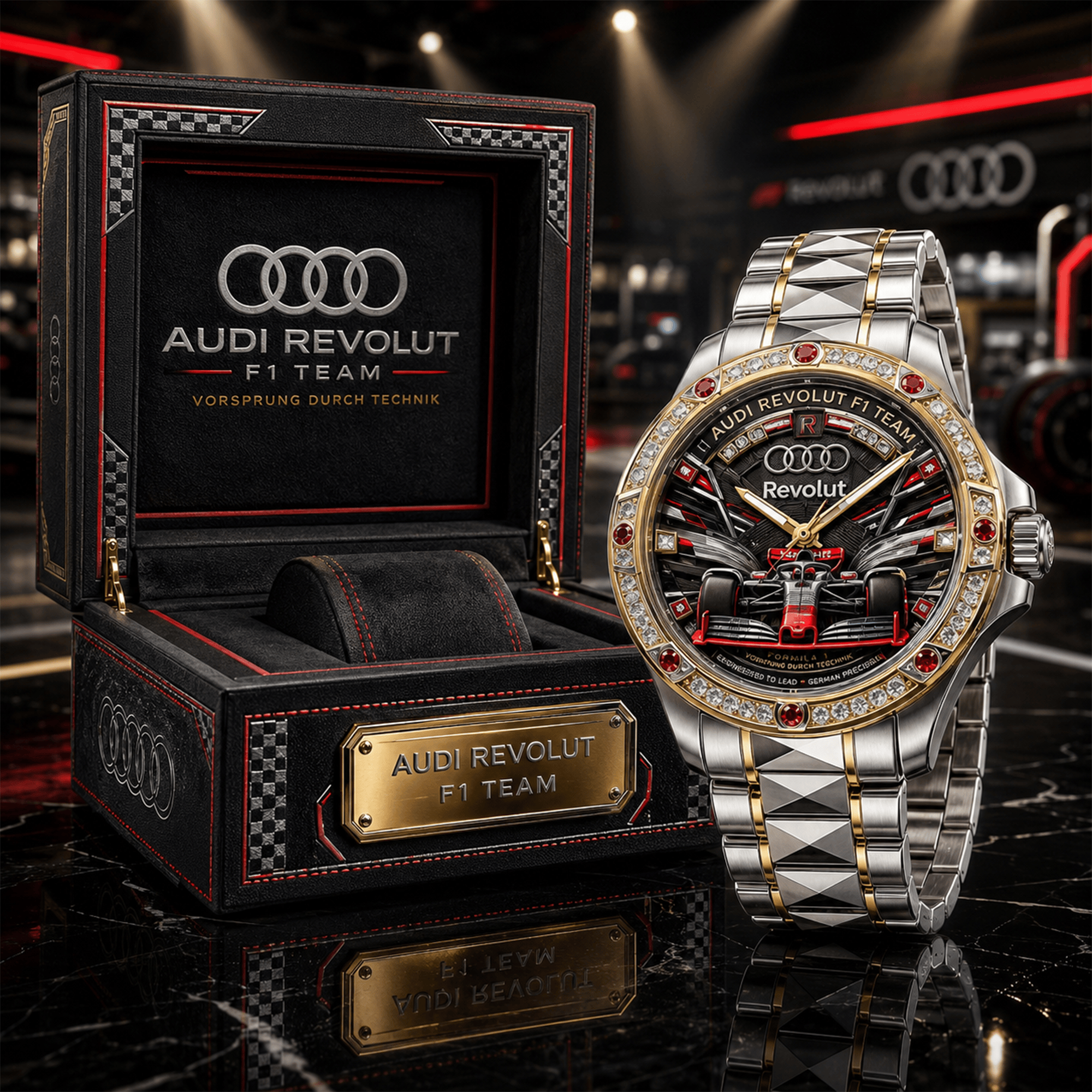 Montre Bicolore avec Rubis - Édition Audi