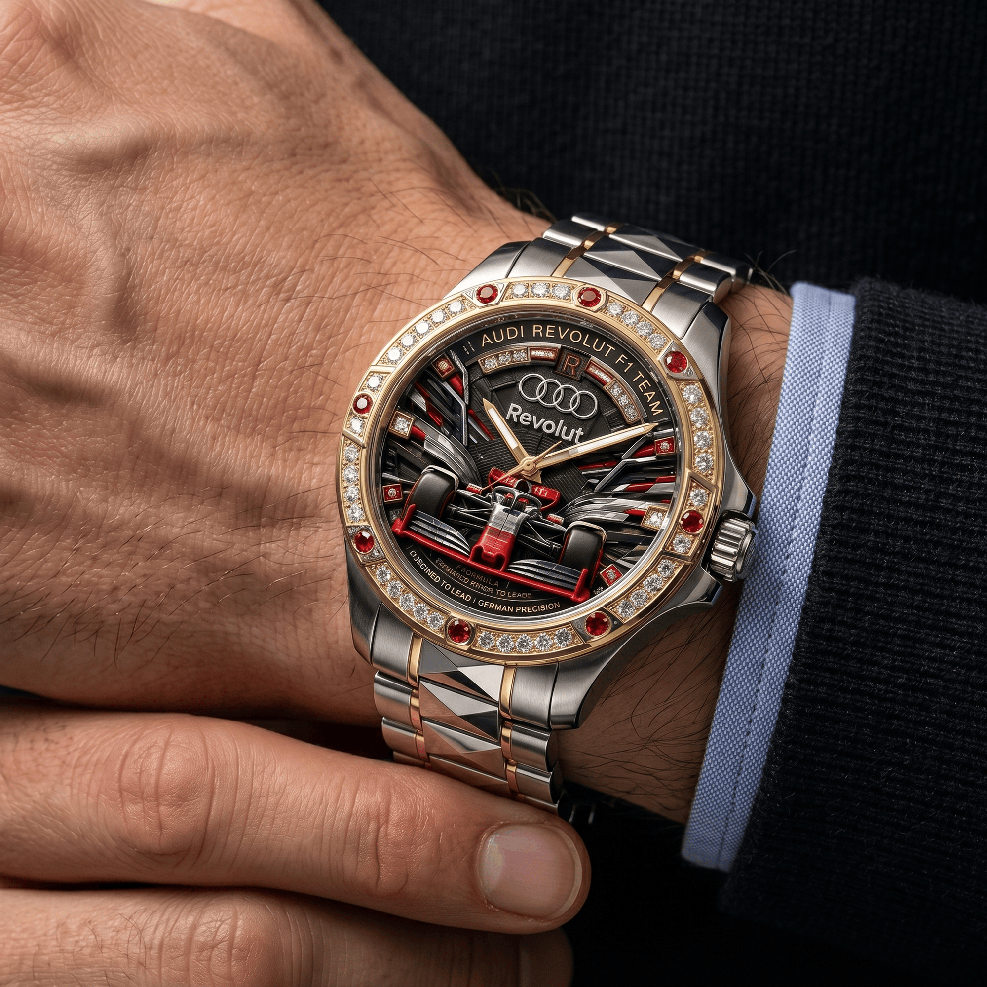 Montre Bicolore avec Rubis - Édition Audi
