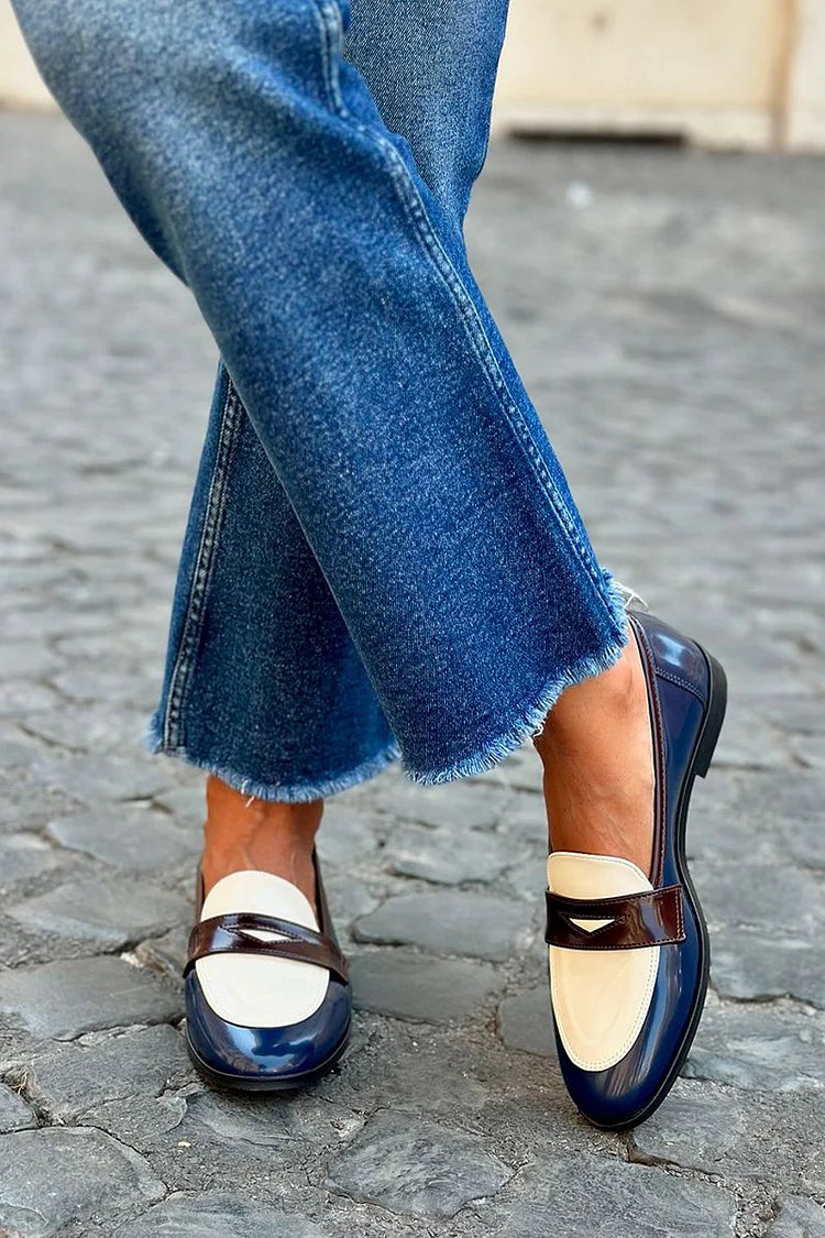 MOCASSINS BICOLOR AVEC BRACELET BRILLANT