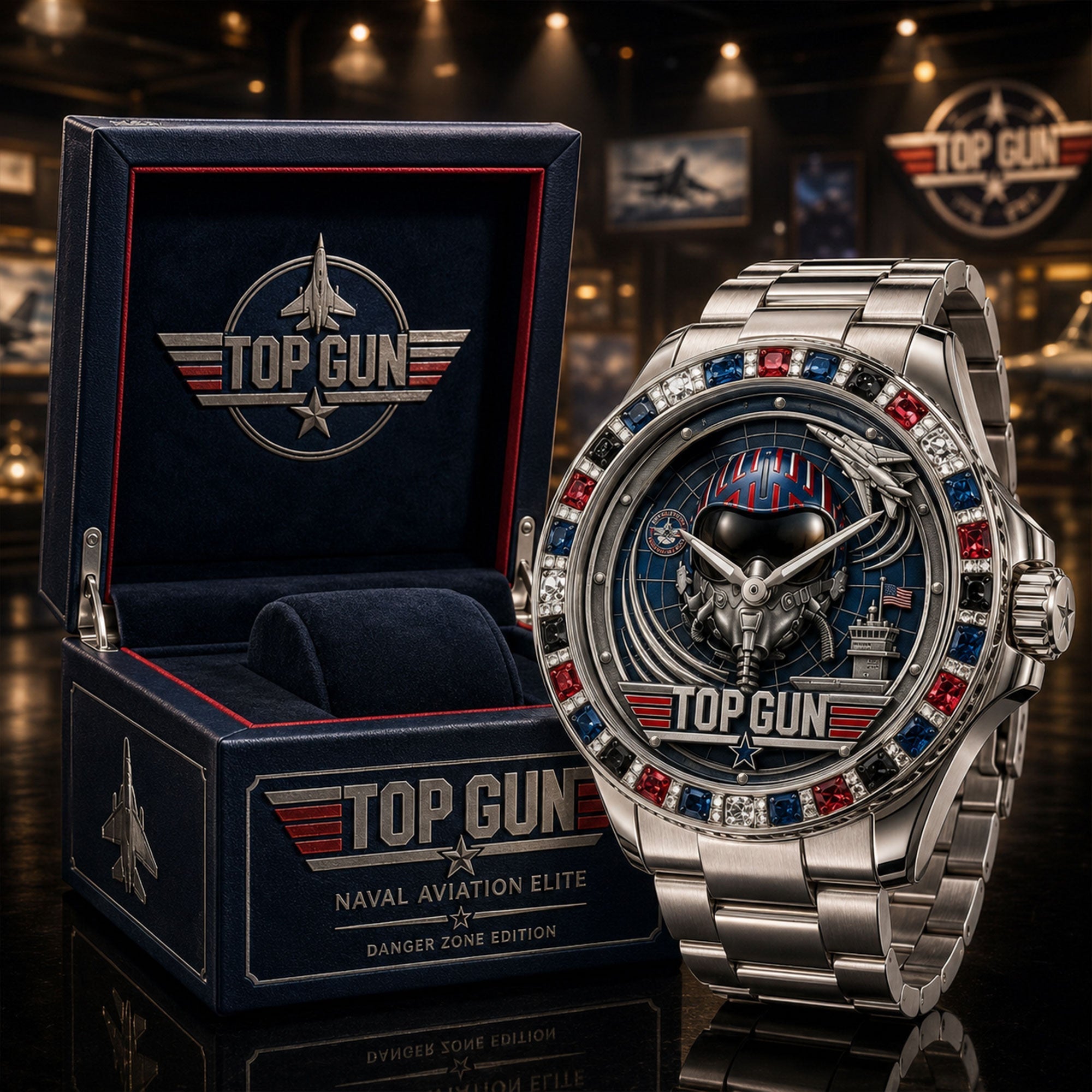 Montre Argentée Pilote de Chasse - Édition Top Gun