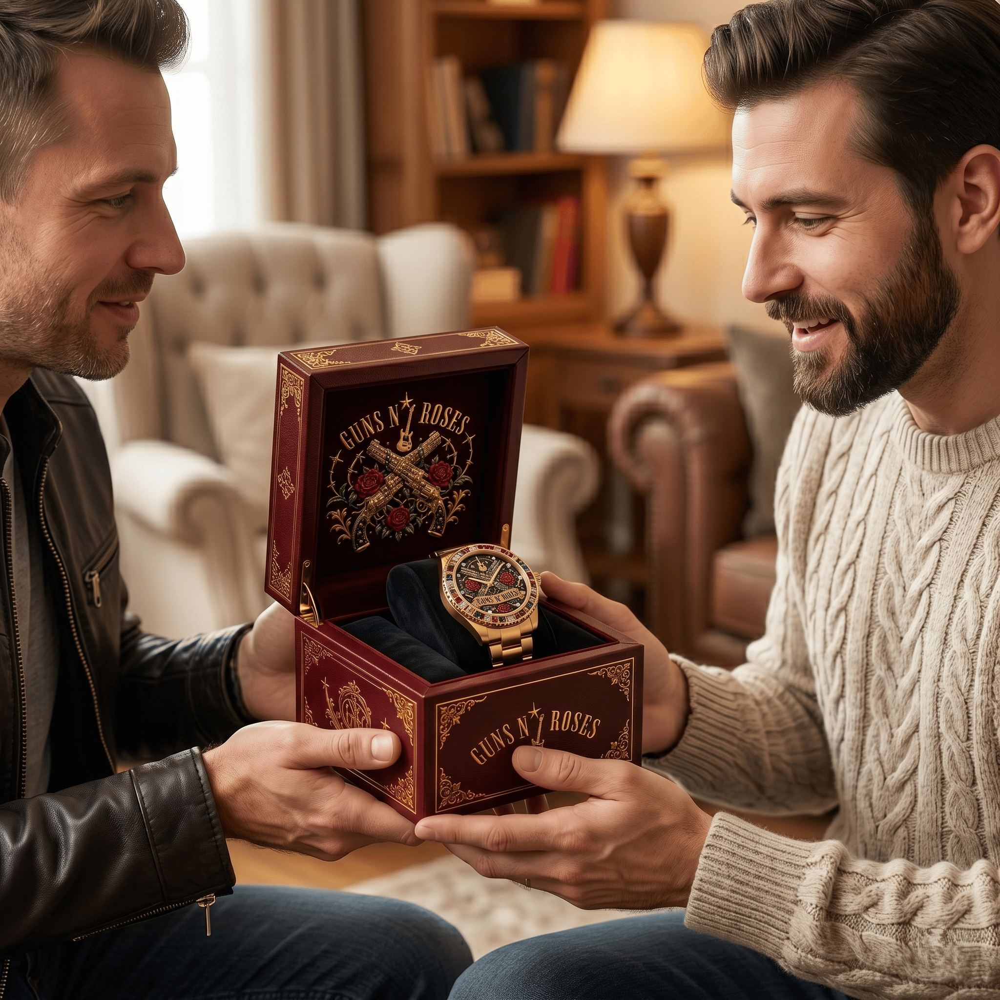 Montre de Luxe Dorée avec Rubis - Édition Guns N' Roses