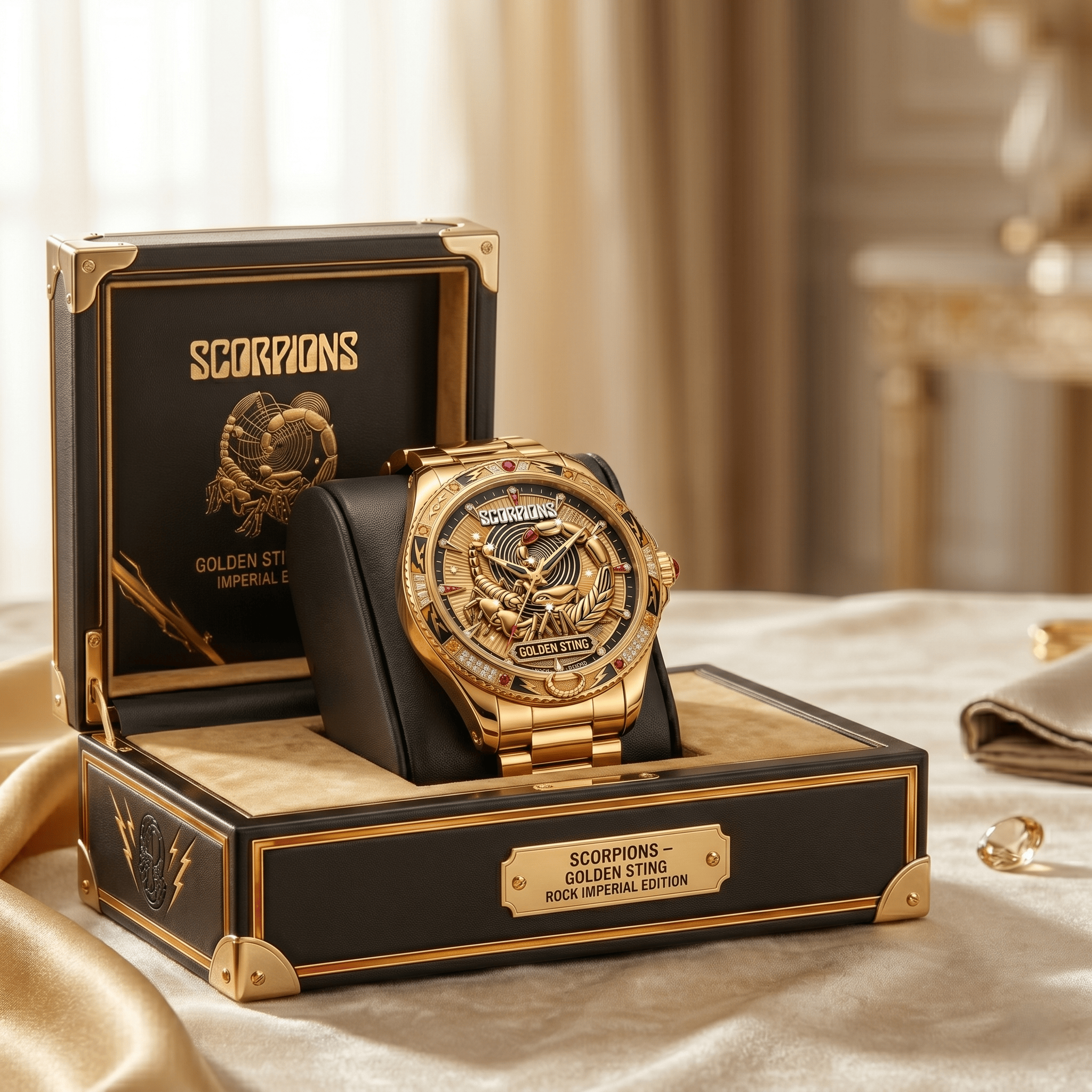 Montre de Luxe Dorée Scorpion d'Or - Édition Scorpions