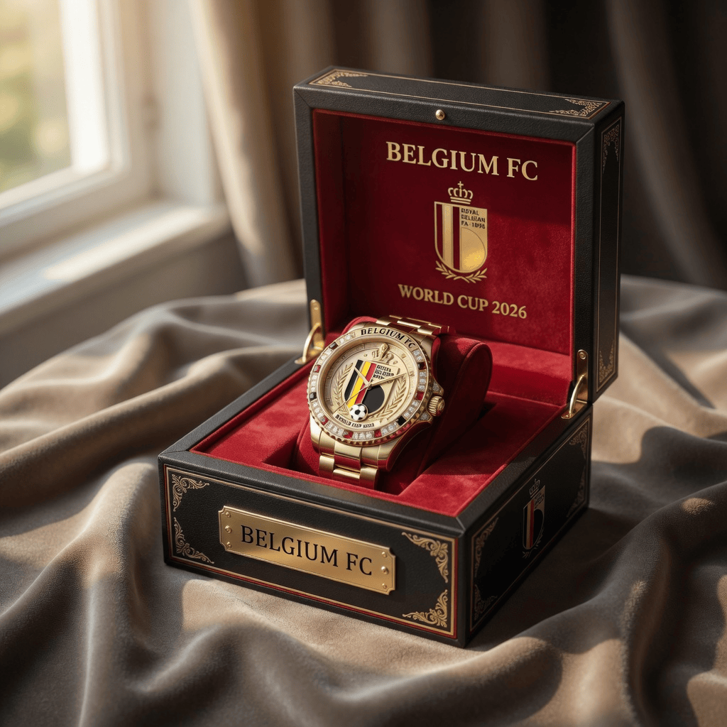 Montre de Luxe Dorée - Édition Belgique Coupe du Monde 2026
