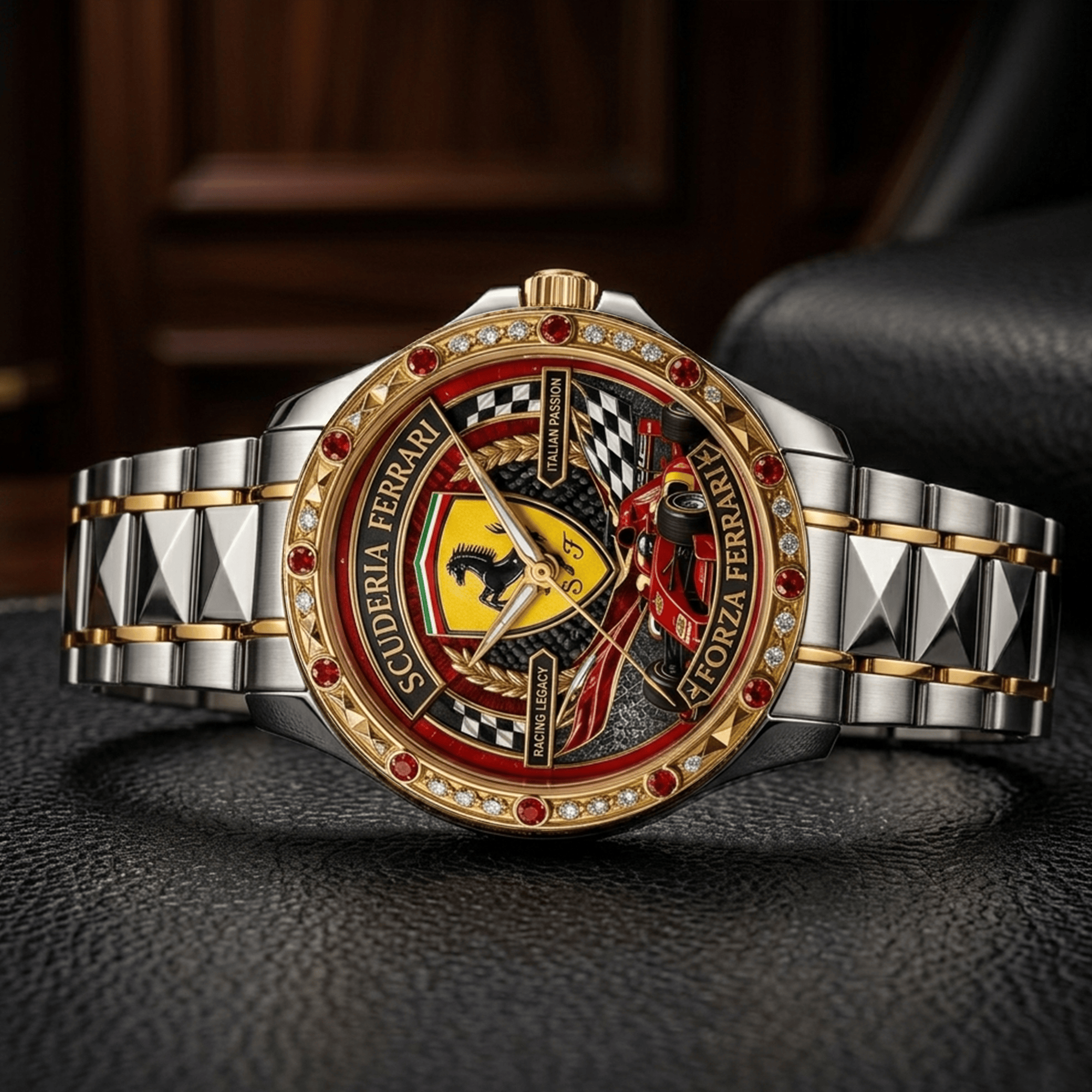 Montre Bicolore avec Rubis - Édition Ferrari