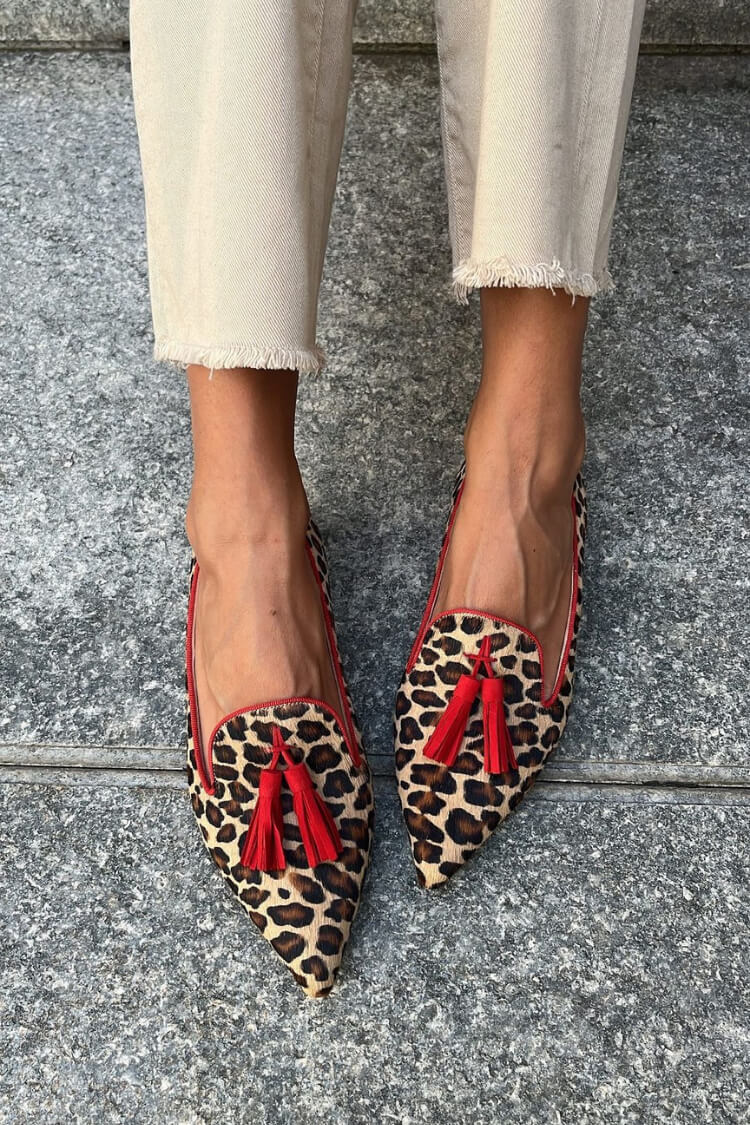 MOCCASINS À POINTE AVEC DÉTAILS FRANGE