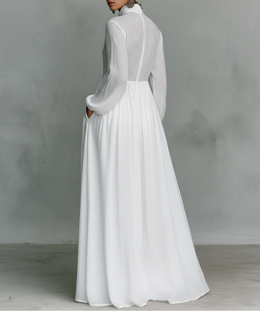 Serena™ | Robe Maxi Fluide avec Boutons Avant